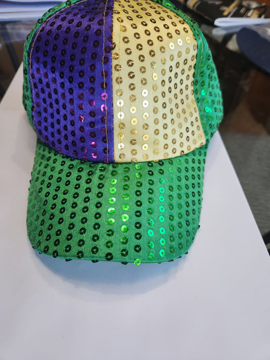 Mardi Gras - Sequin Baseball Hat