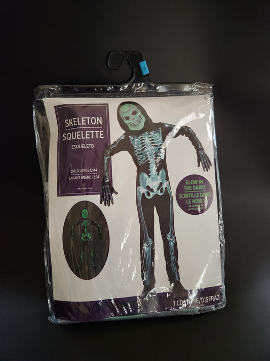 Skeleton Halloween Costume - Children Size Large 12-14