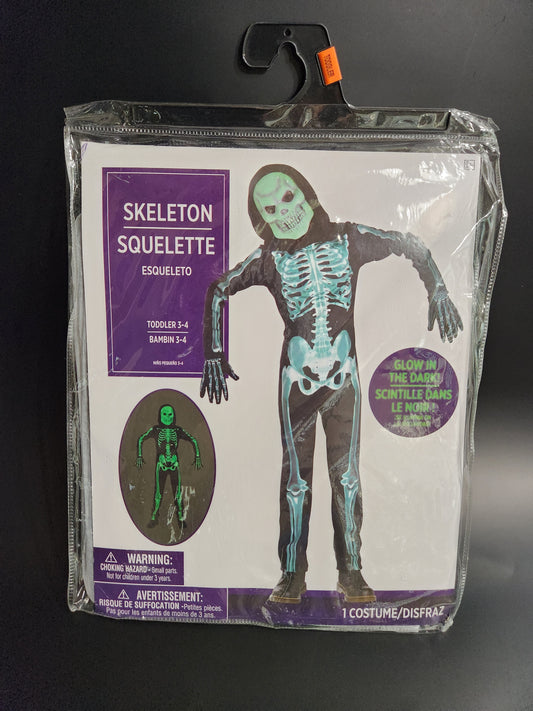 Skeleton Halloween Costume - Toddler Size 3T-4T